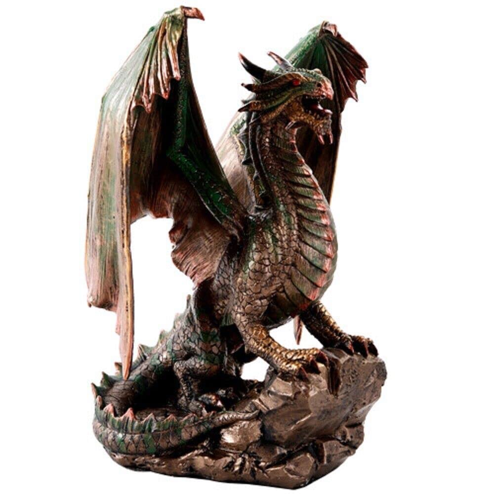 Pacific Giftware Bronzite Dragon Statue, 9 Inch Multicolor Collectible Figurine, Model 11544, Vinyl