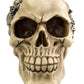 Pacific Trading Steampunk Cyborg Protruding Gear Work Human Skull Statue Clockwork Gear Design Skeleton Cranium Figurine