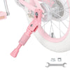 FOMAS Kids Bike Kickstand for 14/16/20 inch Bicycle Adjustable Center Mount Stand Aluminum Alloy (Pink, 14 inch)