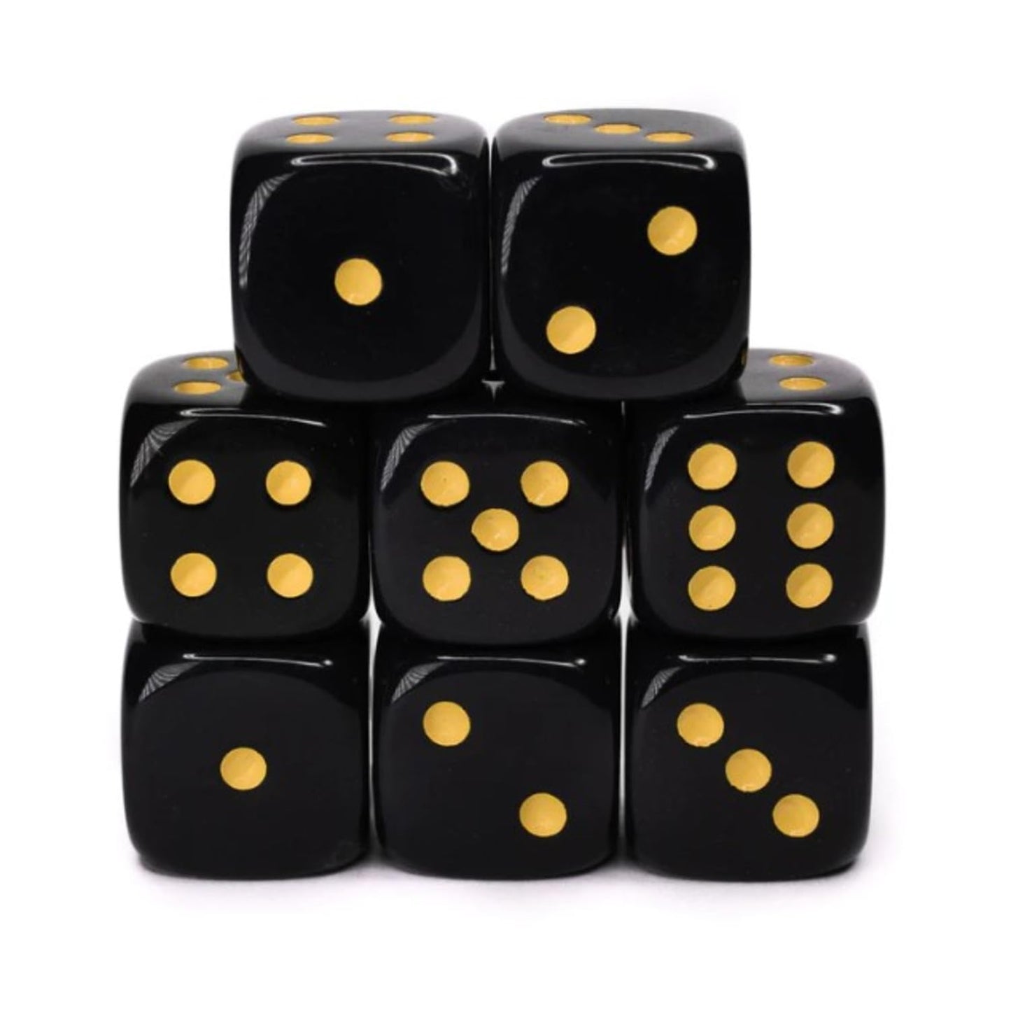 Role 4 Initiative D6 18Mm Opaque Black W/Yellow (12)