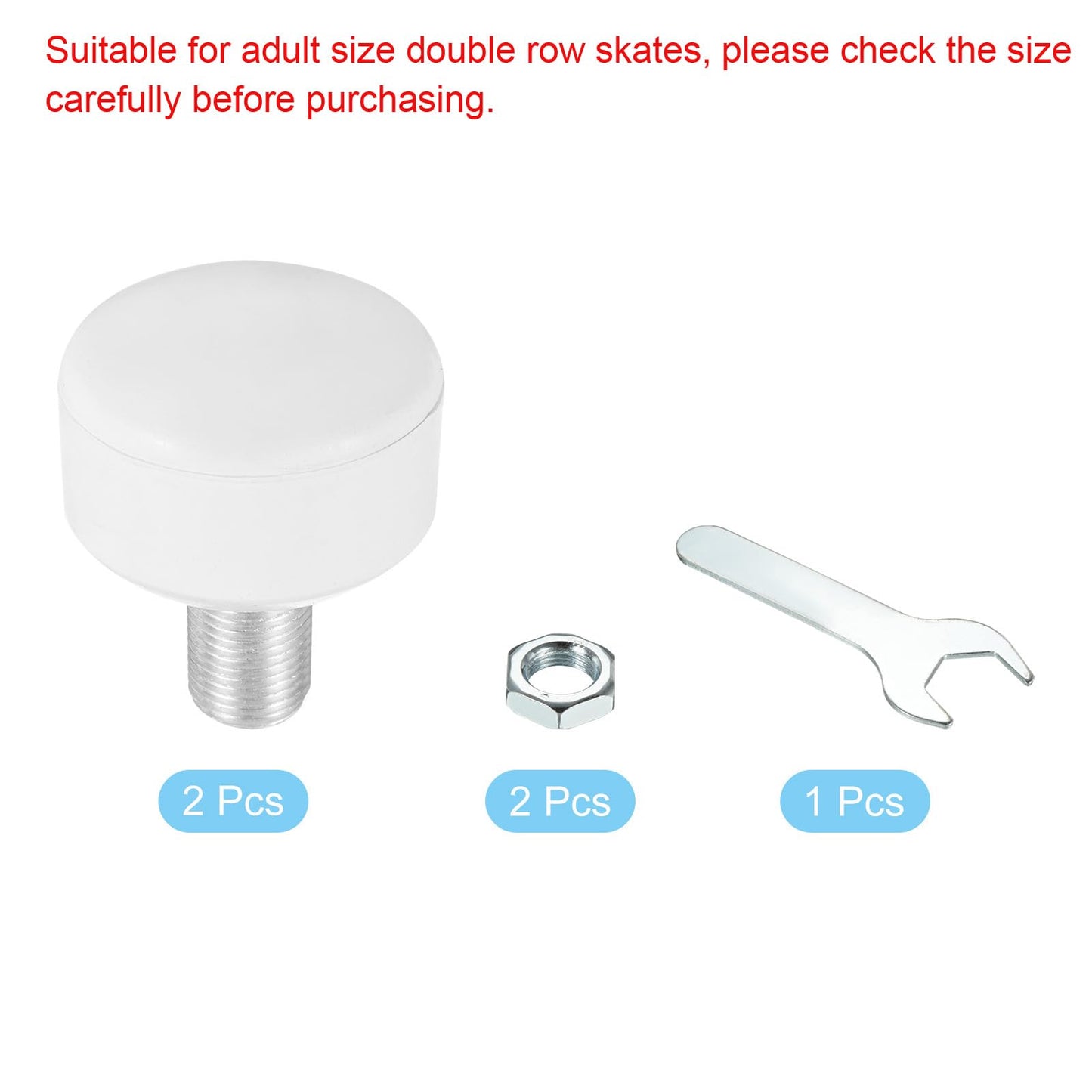 Patikil Roller Skate Toe Stops With 0.6'' Bolts, 1 Pair 82A Rubber Brake Stoppers Block Round For Roller Skate Accessories Repla
