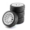 Chanmoo 1/8 RC On Road Car Tires and Wheels Rims 17mm Hex 103mm Rubber Rally Tyres for 1:8 Scale RC On-Road Racing Car HPI WR8 H