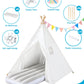 Wilwolfer 6 Pack Kids Teepee Tent Bulk With Light And Inflatable Airbed, Natural Cotton Toddler Play Tent For Girls Boys Indoor