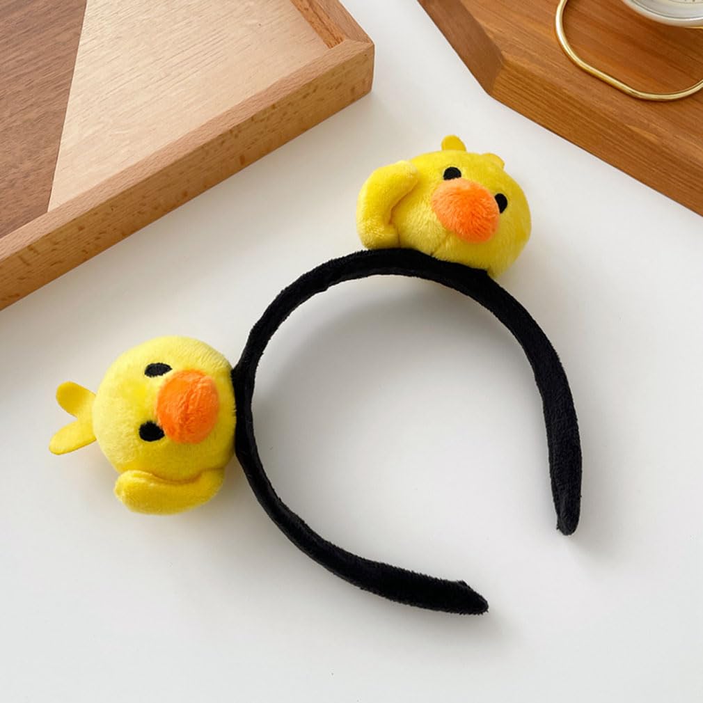 Plush Doll Cute Yellow Duck Hairband mature-themed Child Animal Cartoon Headband Makeup Wash Face Headwear Decoration Props