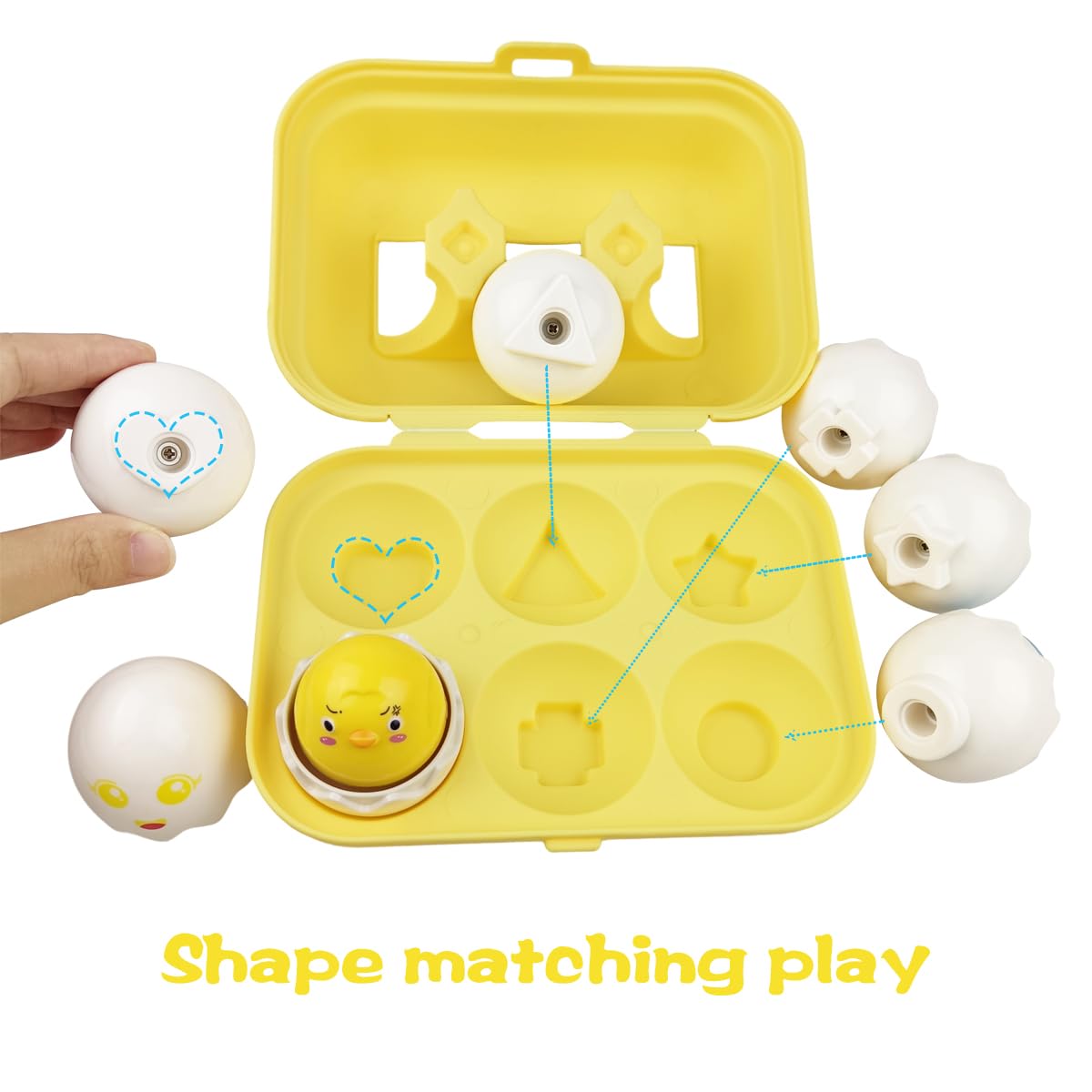 Pinkiwine Easter Hide & Squeak Eggs Montessori Sorting & Matching Learning Toys For Toddlers Kids Boys Girls Easter Basket Stuff