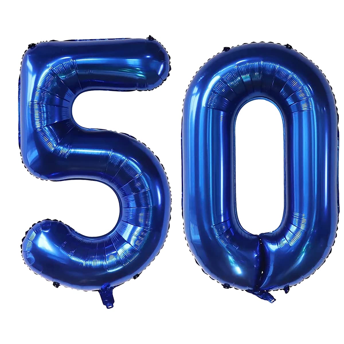 EBAIJQUO 40-Inch Navy Blue Self-Sealing Number 50 Balloons for Birthday & Anniversary Decor, Extra Large Aluminum