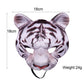 Aiffort Tiger Half Face Mask - Halloween Animal Cosplay Mask For Masquerade Party Costume And Props (White Tiger)