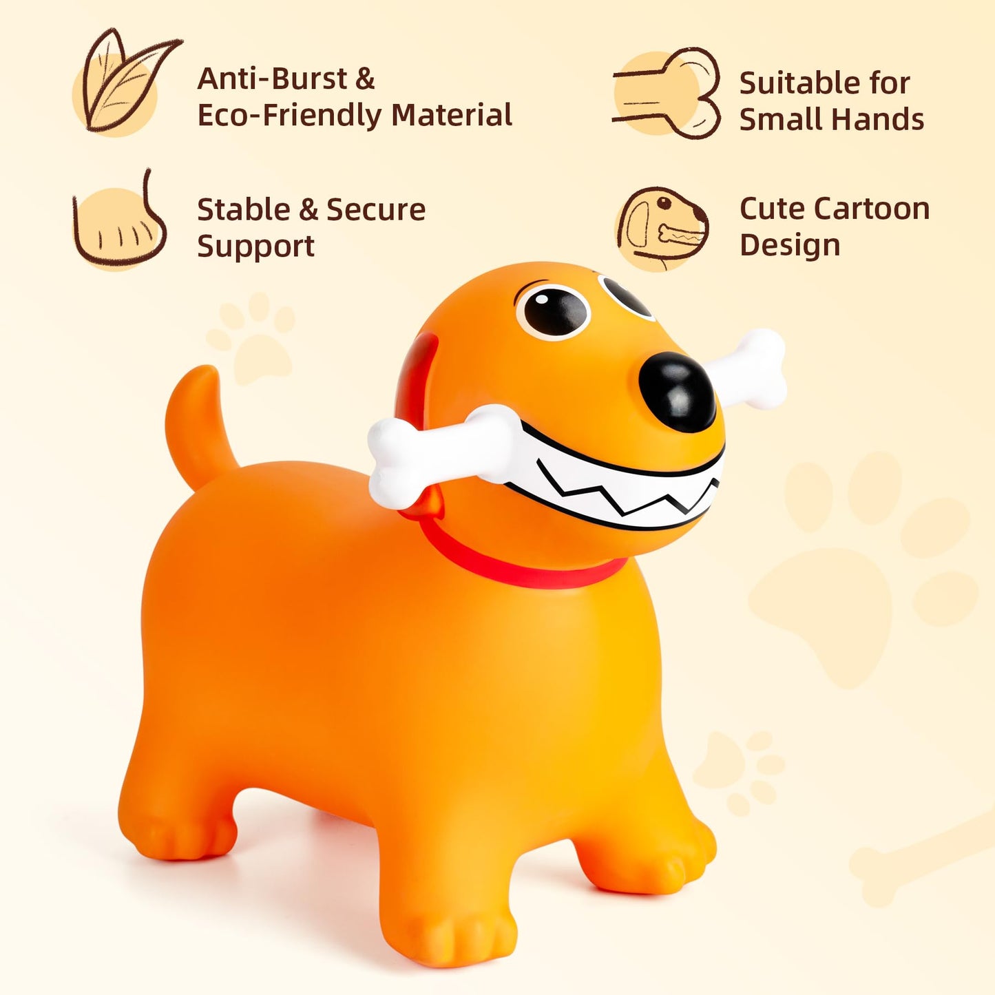 Everich Toy Bouncy Dog Horse Hopper For Toddlers, Bouncy Animals Jumping Horse, Inflatable Ride On Bouncer Hopping Toys Gifts Fo