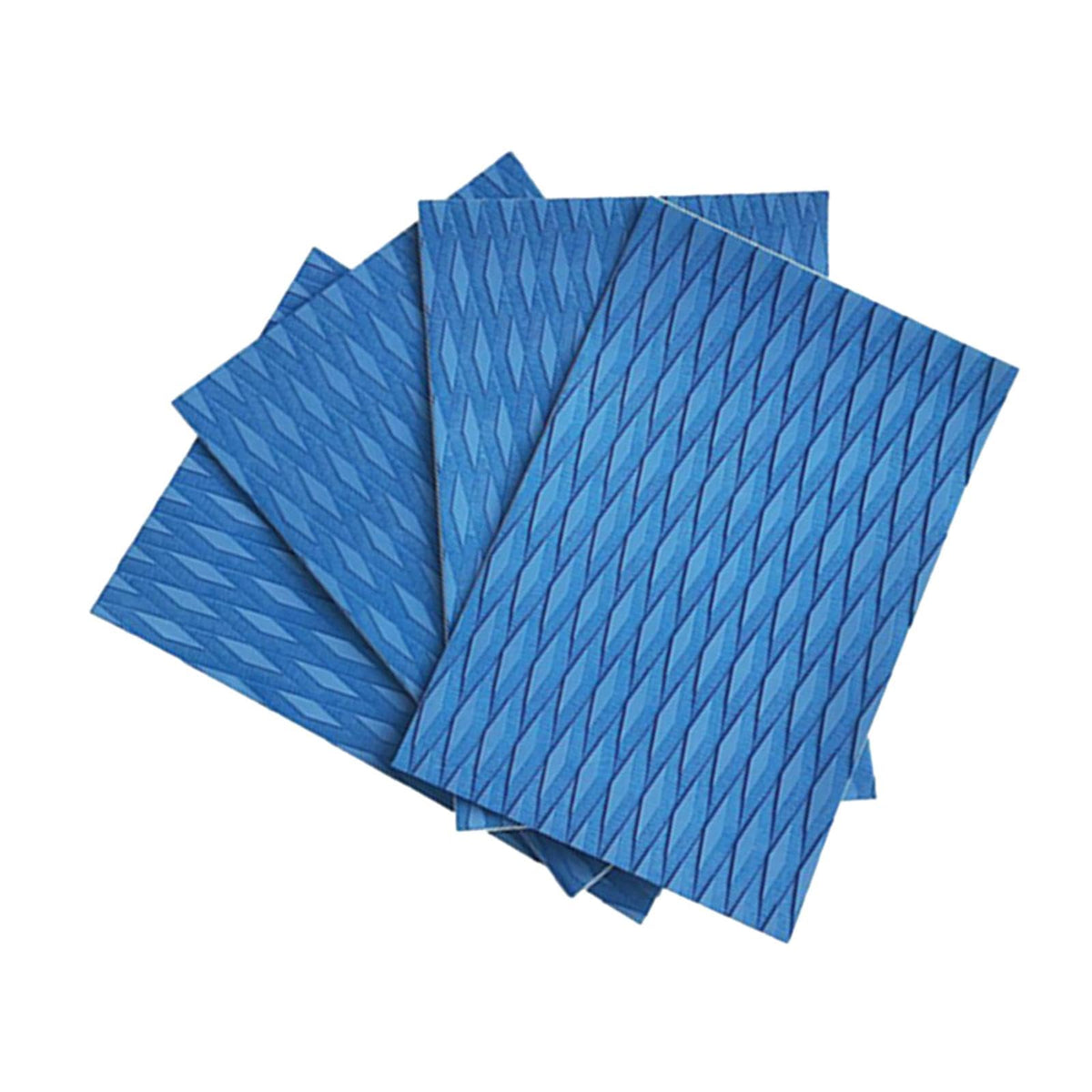 LICHTS 4Pcs EVA Deck Grip Mats Non Slip Surfboard Traction Pads for Skateboard Kayak Blue