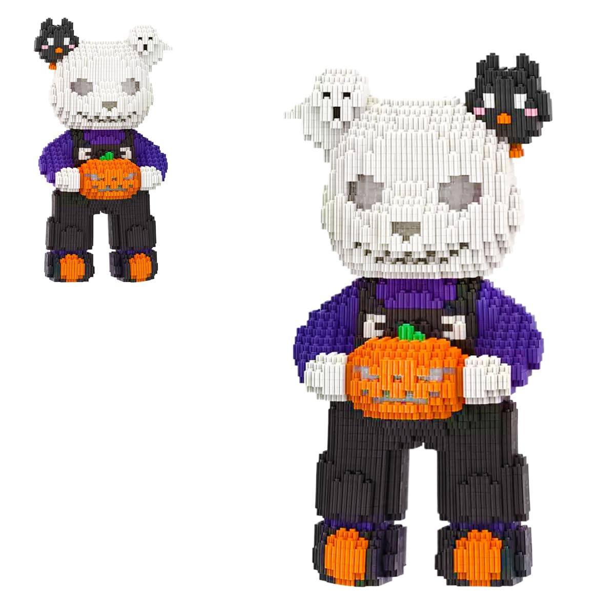 VIIOVOIIV Before Christmas Teddy Pumpkin Bear Micro Building Blocks Set(4500Pieces) Christmas Ornaments Bear Building Blocks Gift for mature-themed