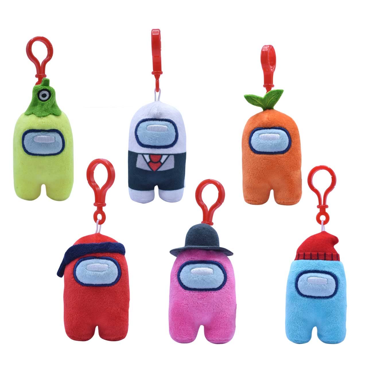 Just Toys LLC Among Us 3" Plush Backpack Hanger - Series 2, Green, Polyester, Model 787790987963