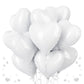 White Heart Foil Balloons, 18 Inch White Heart Shape Foil Balloons, 12Pcs Large White Helium Heart Balloons Party Decorations Fo