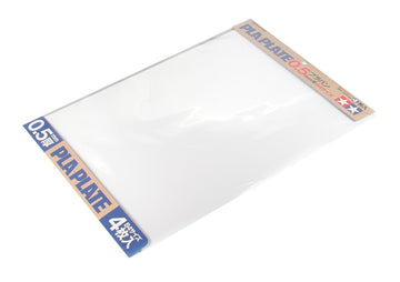 Tamiya 70123 Plastic Plate 0.5 mm, Pack of 4, 257 x 364 mm, White
