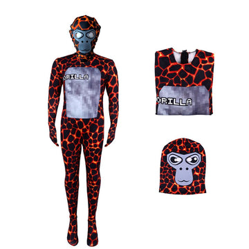 Cuigsro Cosplay Kids Gorilla Costume Boys Bodysuit Spandex Jumpsuit With Mask Birthday Hollowen Party -110 Size
