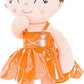 Gloveleya Baby Doll Ballerina Doll Girl Gift Ballerina Plush Soft Doll Colorful Haze Gold Ballet Series-Orange 13 Inch With Gift Box