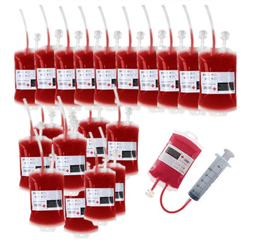 Aweilan PVC Blood Bags for IV Bags, Halloween Cups, Drink Pouches - Zombie/Vampire Party Supplies (Pack of 20)