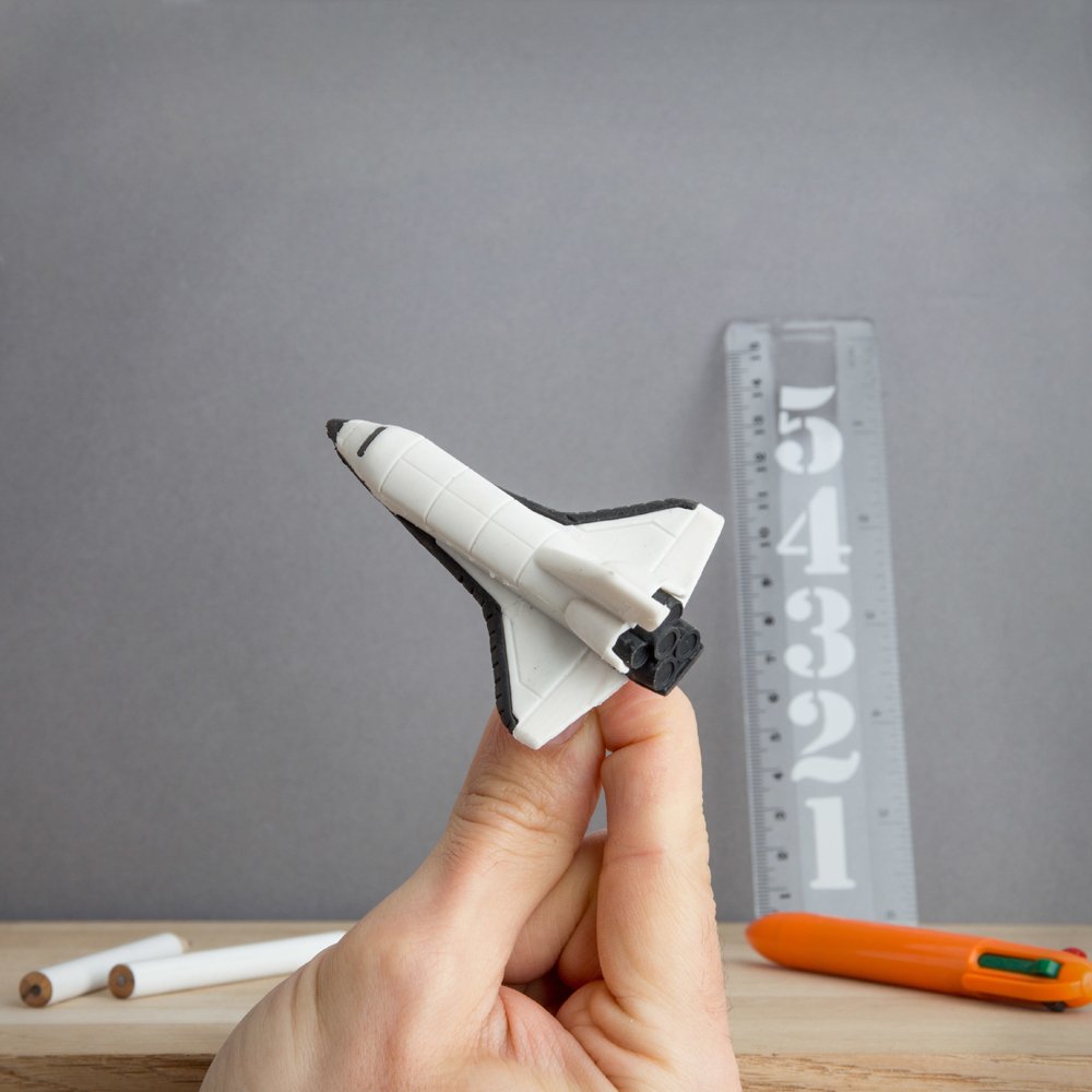 SUCK UK Fun Space Set Childrens Pencil Eraser (Space Shuttle Stationery)