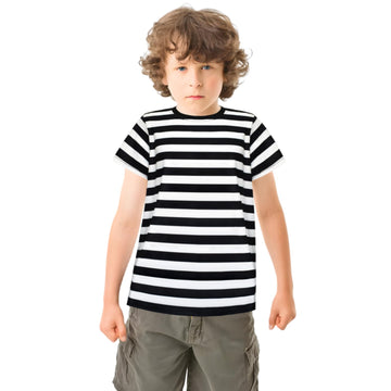 Prebene Pugsley Addams Shirt, Boys Striped T Shirt, Kid'S Halloween Costumes, Mime, Bank Robber T-Shirts Black White