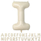 40 Inch Cream Letter Balloons, Large I Letter Balloons Foil Helium Balloons, Mylar Big Single Alphabet I Balloons, Cream Balloon