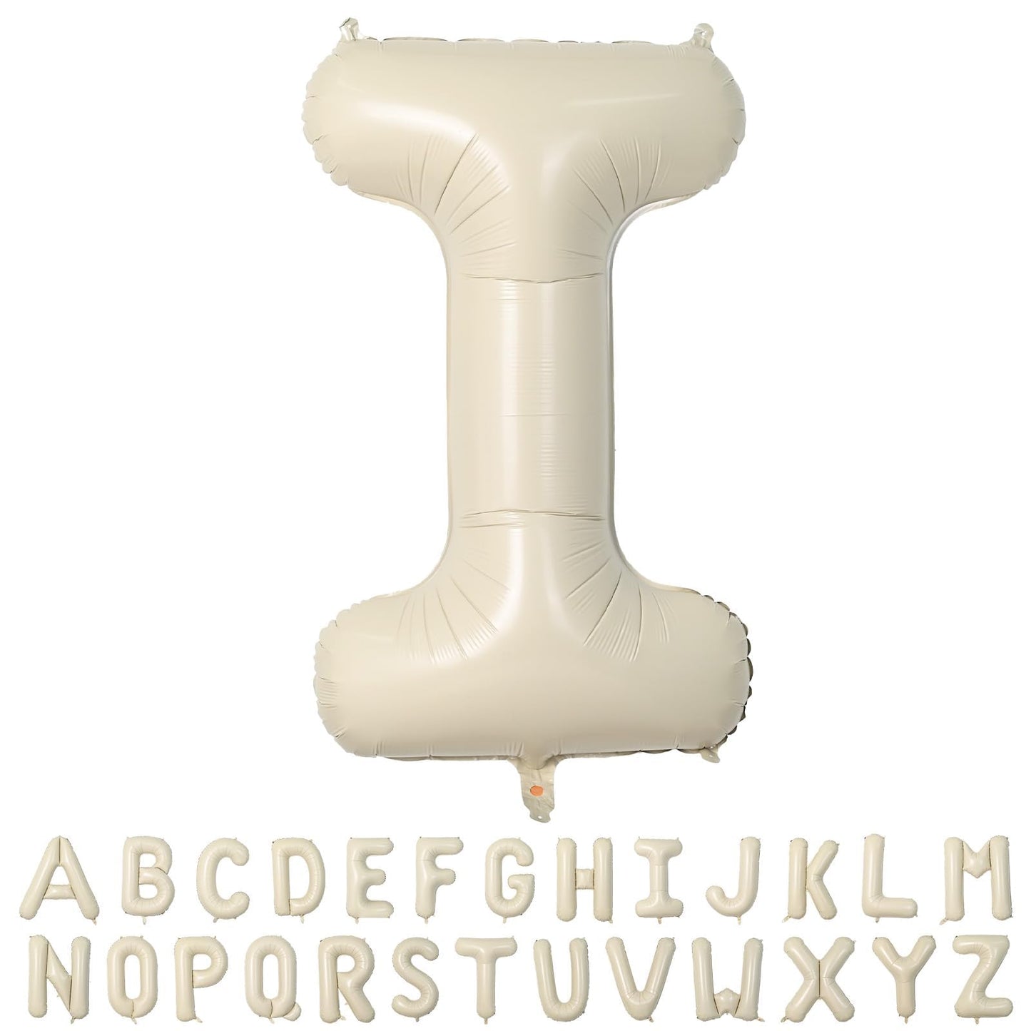 40 Inch Cream Letter Balloons, Large I Letter Balloons Foil Helium Balloons, Mylar Big Single Alphabet I Balloons, Cream Balloon