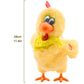 Plush Chicken Laying Eggs Toy Electric Stuffed Animal Crazy Chick Doll with Sound Music for Boys Girls (29.05cm)