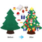 3FT DIY Felt Christmas Tree for Kids with 31pcs Detachable Ornaments,Wall Hanging Xmas Christmas Decorations with String Light (