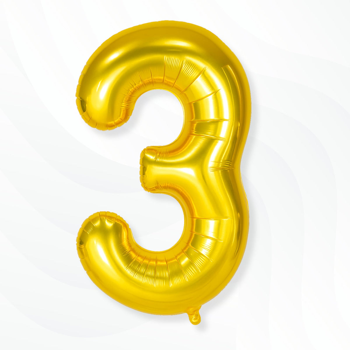 Flyloons 3 number Gold Foil Balloon 16 inch Size For Boys Girls Birthday Decoration Items 3rd Year Balloons Set Three