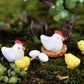 Mini Resin Tiny Hen Chick and Eggs, Dollhouse Miniature Tiny Hen Chick and Eggs, Terrarium Fairy Garden Dolls Toy, Mini Micro La