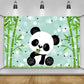 AWERT Polyester 6x3.6ft Cute Panda Backdrop Cartoon Panda Birthday Banner for Children Birthday Party Decorations Panda Birthday