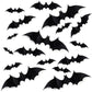 DIY Halloween Party Supplies PVC 3D Decorative Scary Bats Wall Decal Wall Sticker, Halloween Eve Decor Home Window Decoration Se