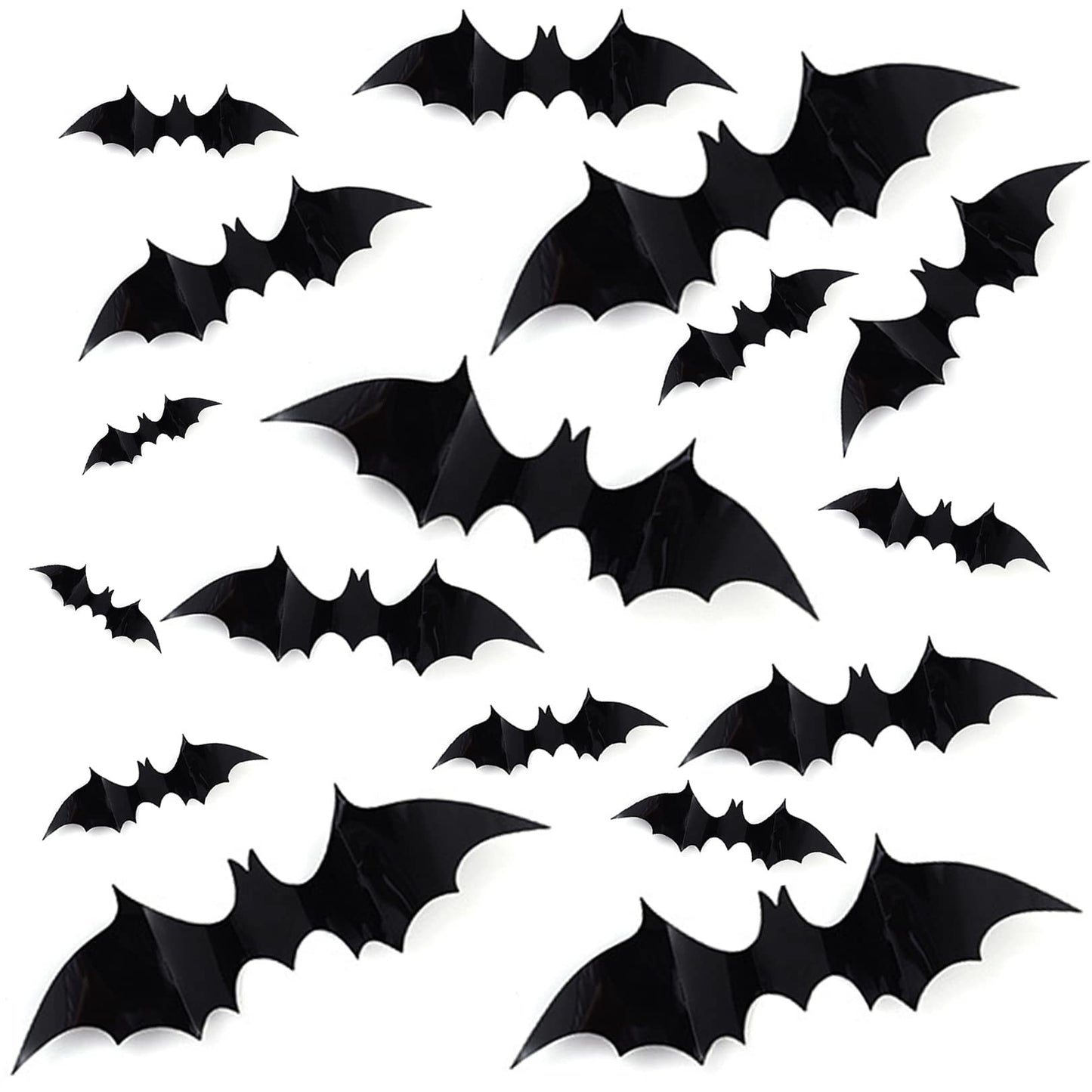 DIY Halloween Party Supplies PVC 3D Decorative Scary Bats Wall Decal Wall Sticker, Halloween Eve Decor Home Window Decoration Se
