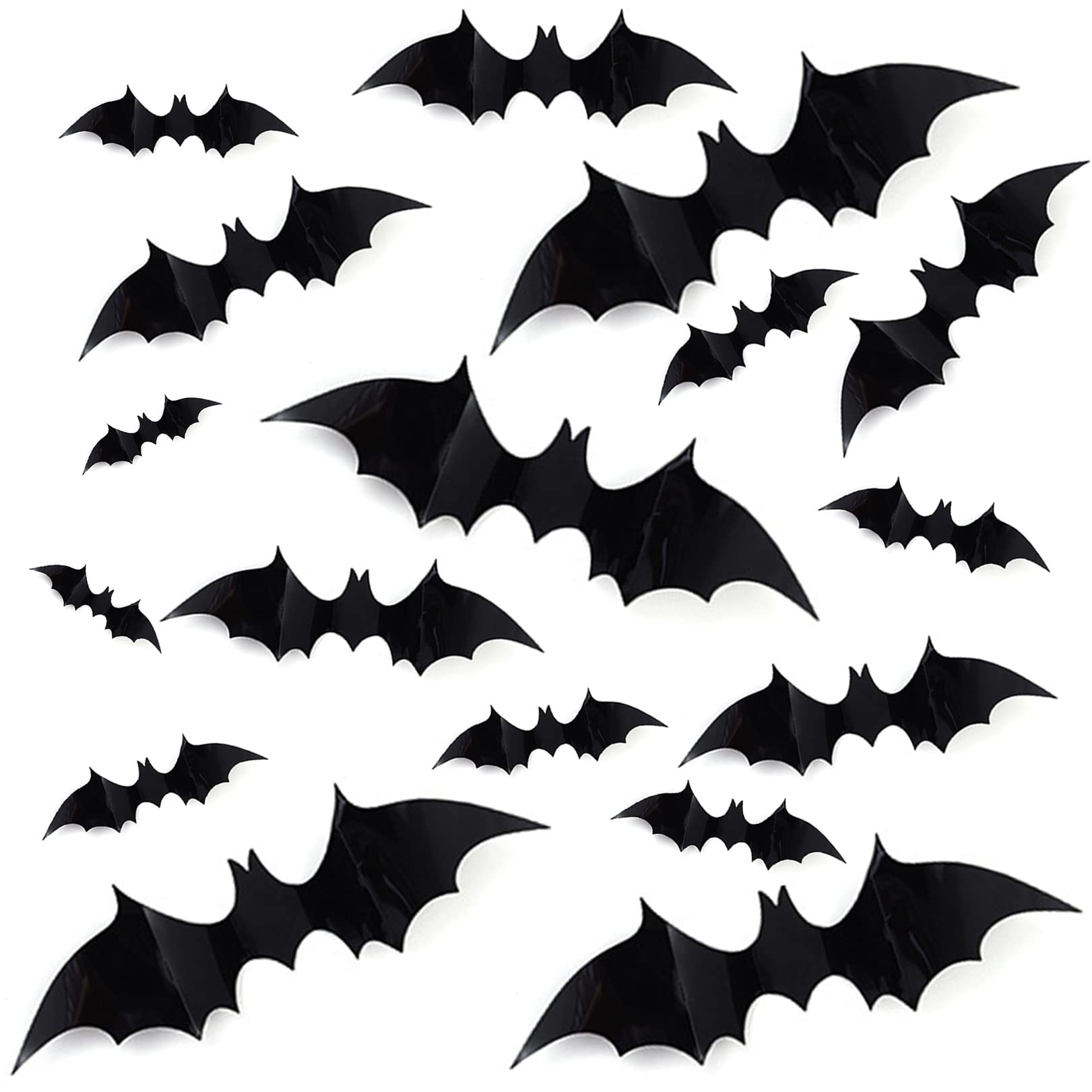 DIY Halloween Party Supplies PVC 3D Decorative Scary Bats Wall Decal Wall Sticker, Halloween Eve Decor Home Window Decoration Se