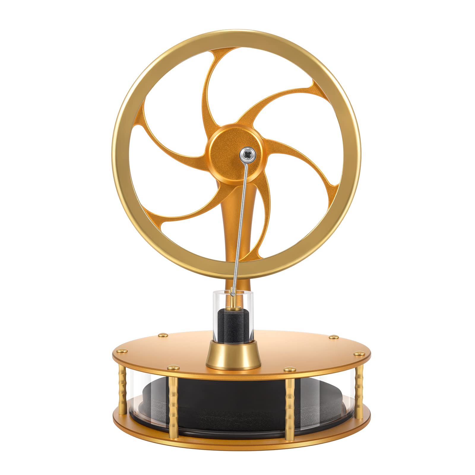 PFCKE HZZ92 Upgrade Low Temperature Stirling Engine Kit Steam Heat Educational Model Classroom Teaching Stirling Engine mature-themed Desktop Educational Toys Brass Aluminum Stirling Engine- Gold
