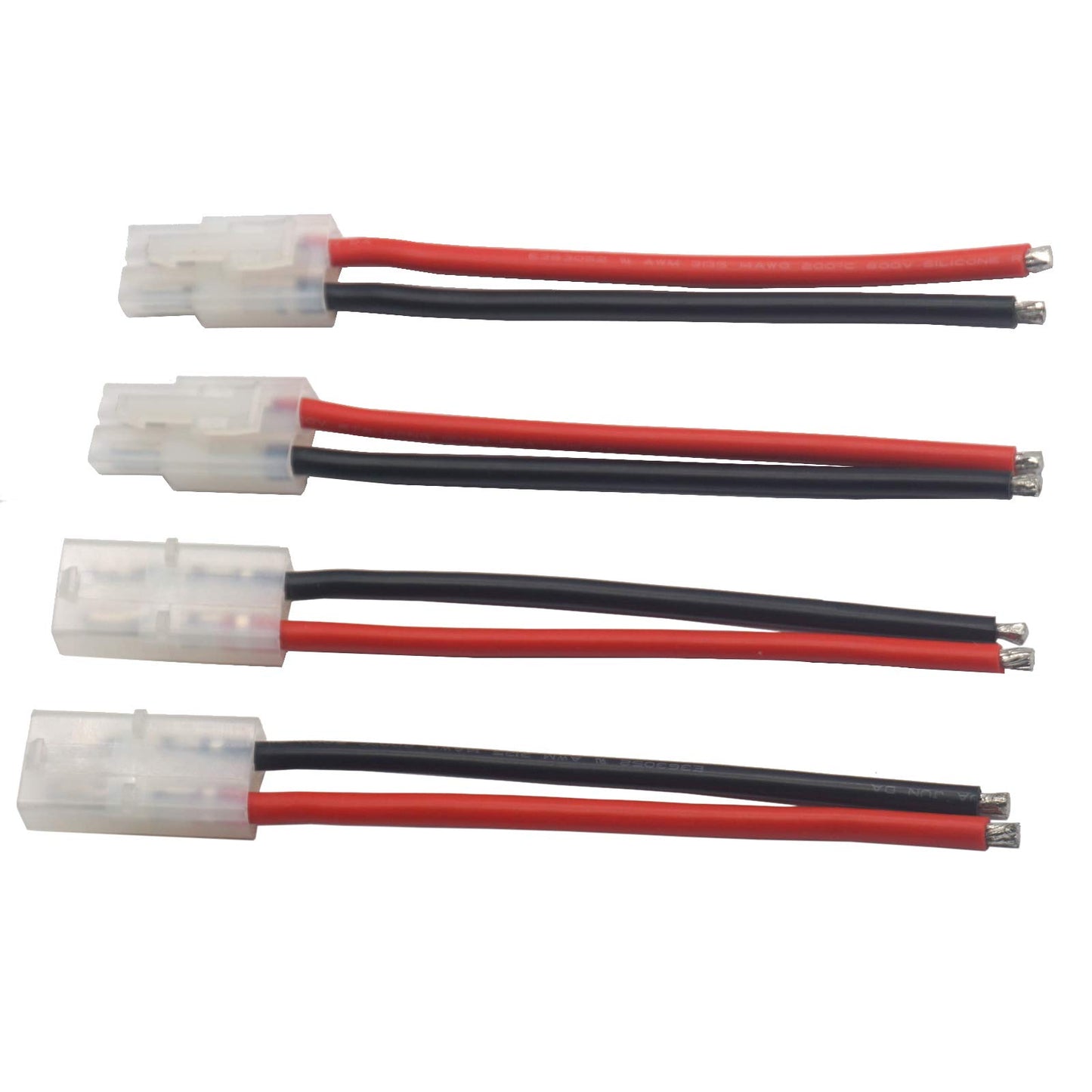 Vgoohobby 4Pairs Adapter Compatible with Tamiya Style Plug Male Female Connector w/10cm 14AWG Silicon Wire Cable for RC Car Lipo