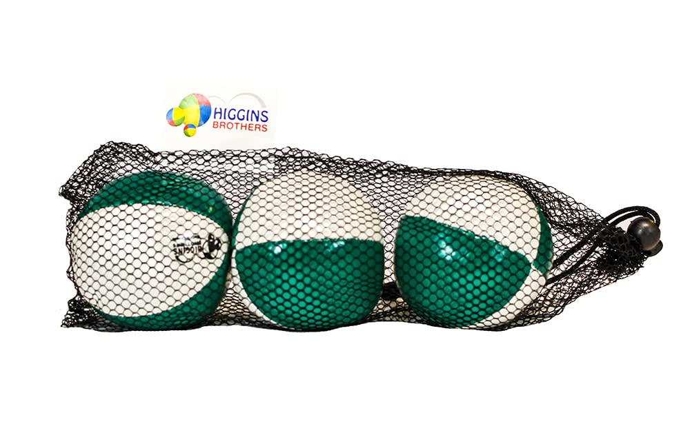 Juggling Balls Professional Style Set Of 3 - How To Juggle Kit With Bean Bags For Juggling For Beginners With Vibrant Colors, Great Feel, Ultra Durable (White/Green)