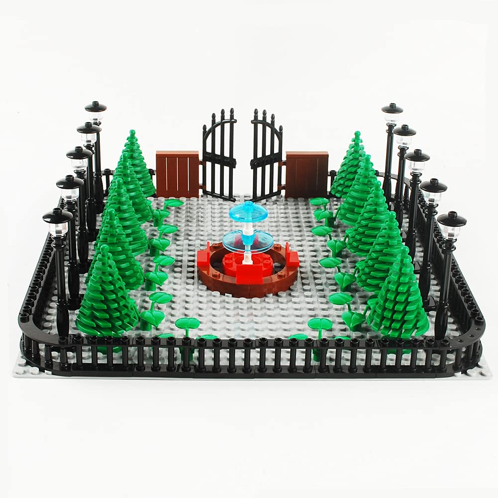 BAENRCY Park Building Blocks Fountain Sencery Accessories Street Set Building Bricks Kit DIY Building Set Compatible All Major Brands (No Baseplate)