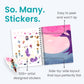 CUPKIN Magical World Princess Coloring Book with 500+ Stickers, Fun for Girls 2-12, Pink, Paper, Side by Side Activity Design
