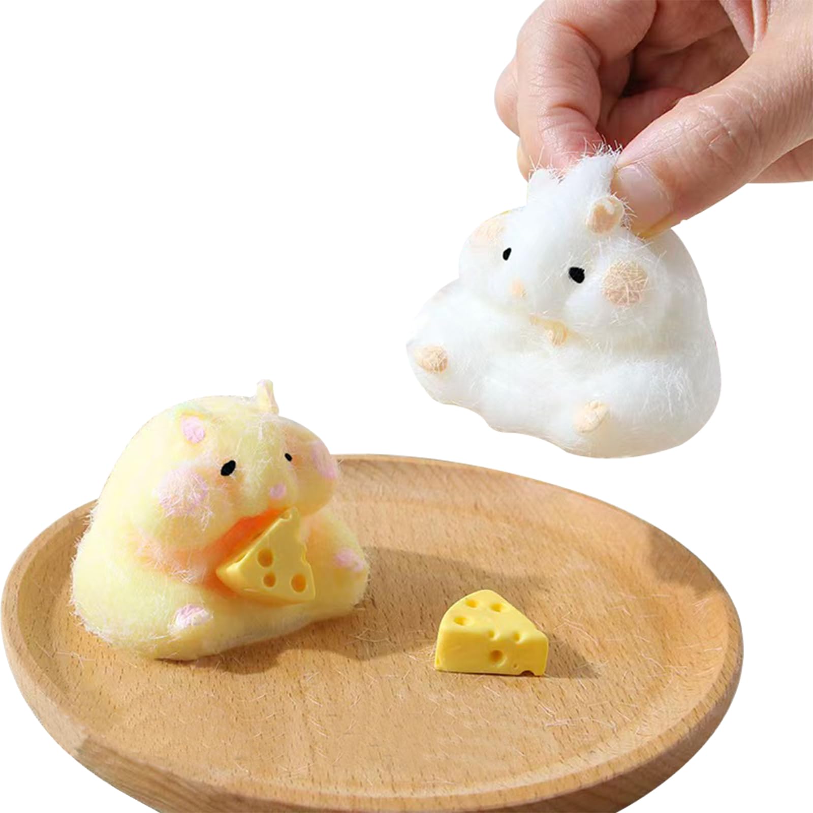 2pcs Squishy Hamster  Soft Hamster Stress Relief Toys  Fidget Squezze Toys Hamster for Kids & mature-themed Squishies Squeeze Toys for Children Christmas Party Favor Gift