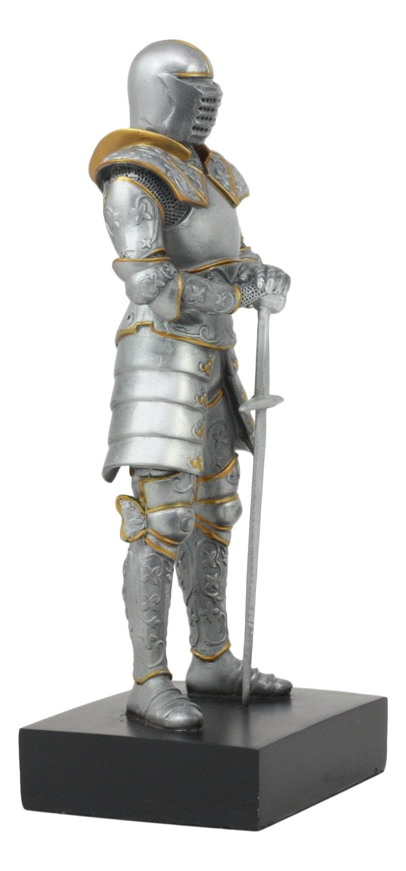 ITALIAN MEDIEVAL KNIGHT LONG SWORSMAN STATUE 9H FIGURINE ROYAL SUIT OF protective covering