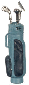 Dollhouse Miniature 1:12 Scale Blue Golf Bag with 3 Clubs #G8032b