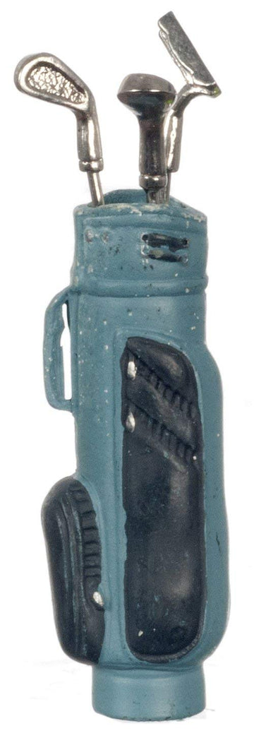 Dollhouse Miniature 1:12 Scale Blue Golf Bag with 3 Clubs #G8032b