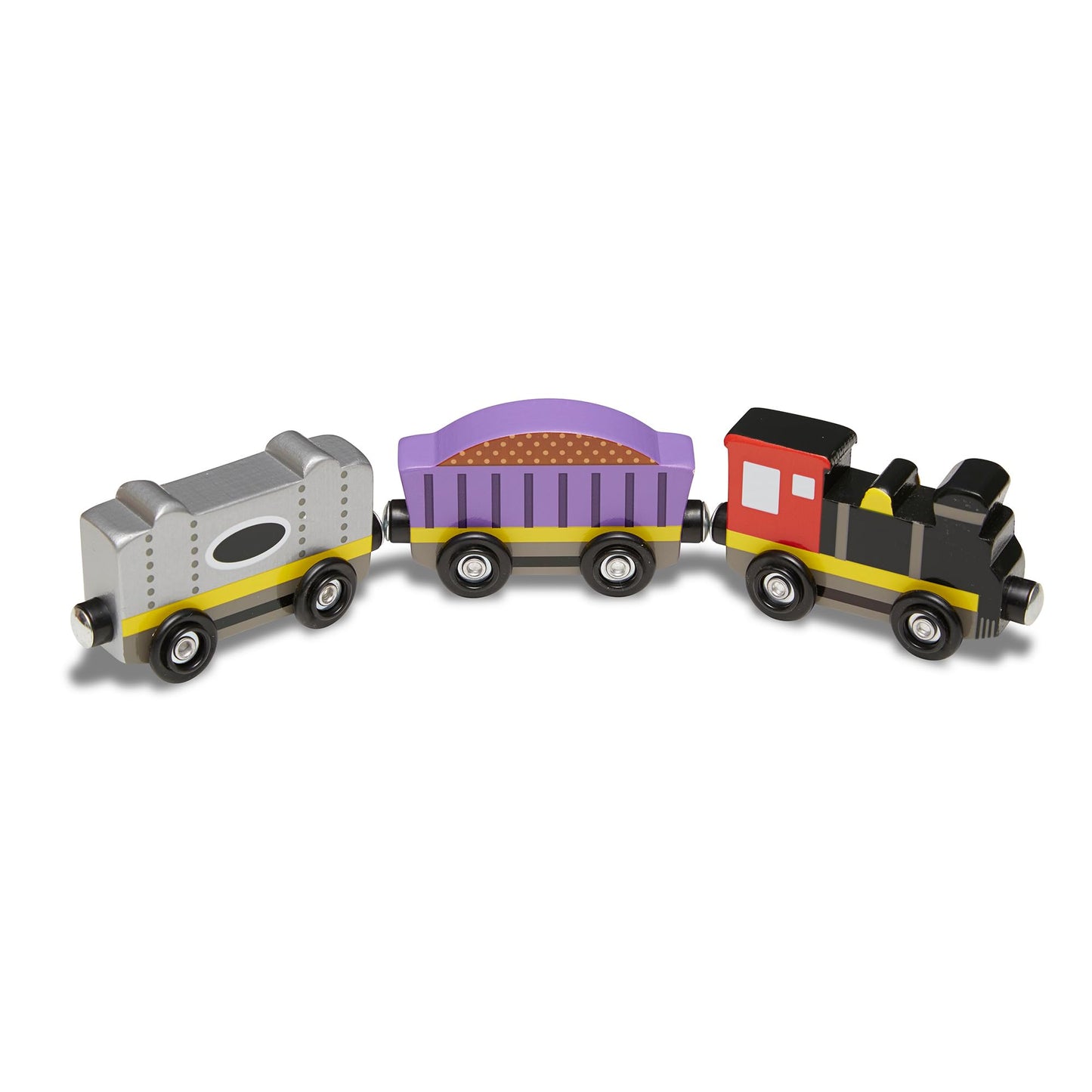 Melissa & Doug Wooden Magnetic Train Cars - 8 Piece Educational And Skill-Building Wooden Toy For Boys And Girls Magnetic Train, For Toddlers And Kids Ages 3+