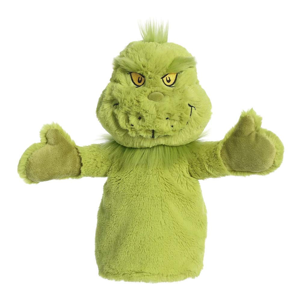 Aurora® Whimsical Dr. Seuss™ Grinch Hand Puppet Stuffed Animal - Magical Storytelling - Officially Licensed - Green 10 Inches
