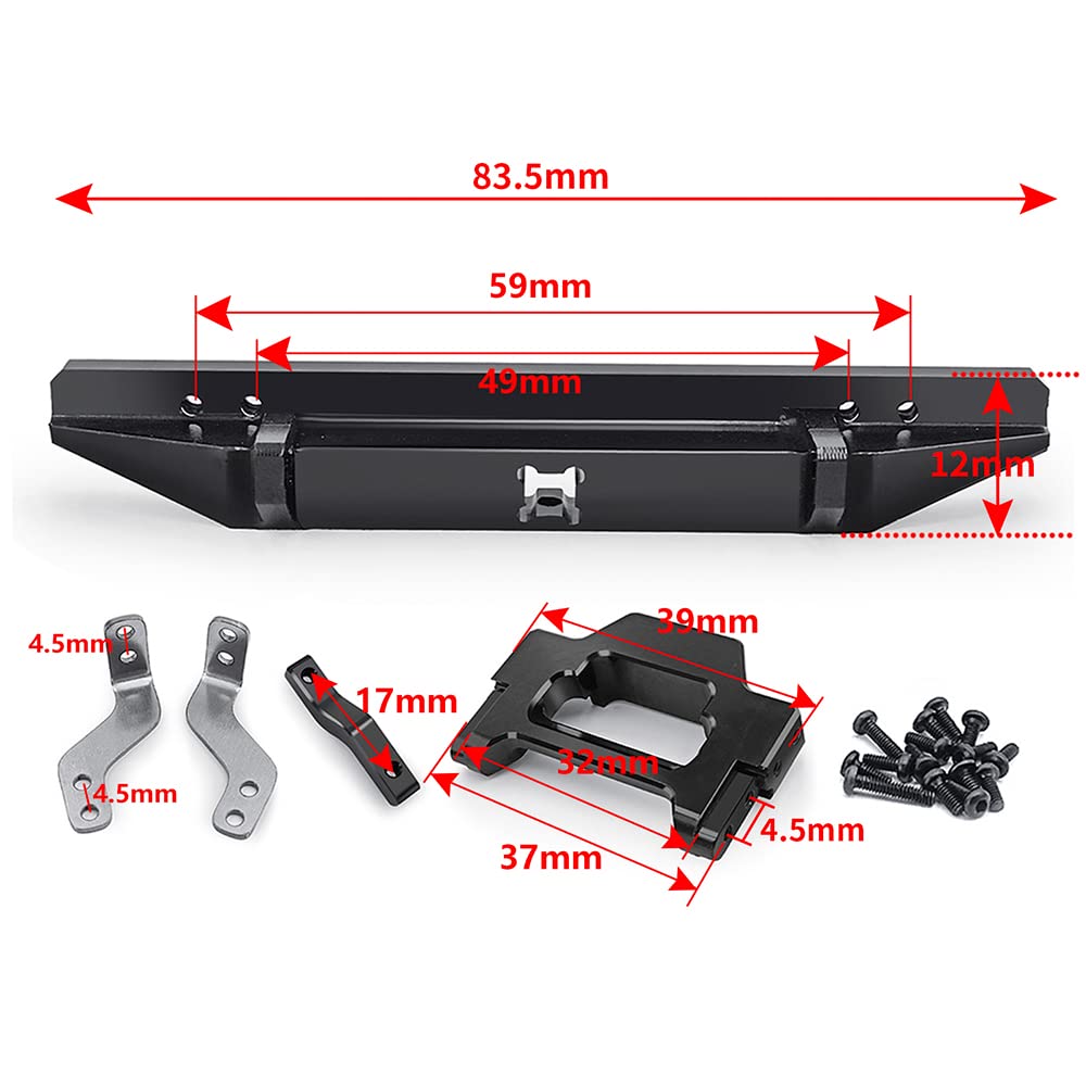 RCBENECO Metal Front/Rear Bumper for RC 1/18 TRX4-M Defender Crawler
