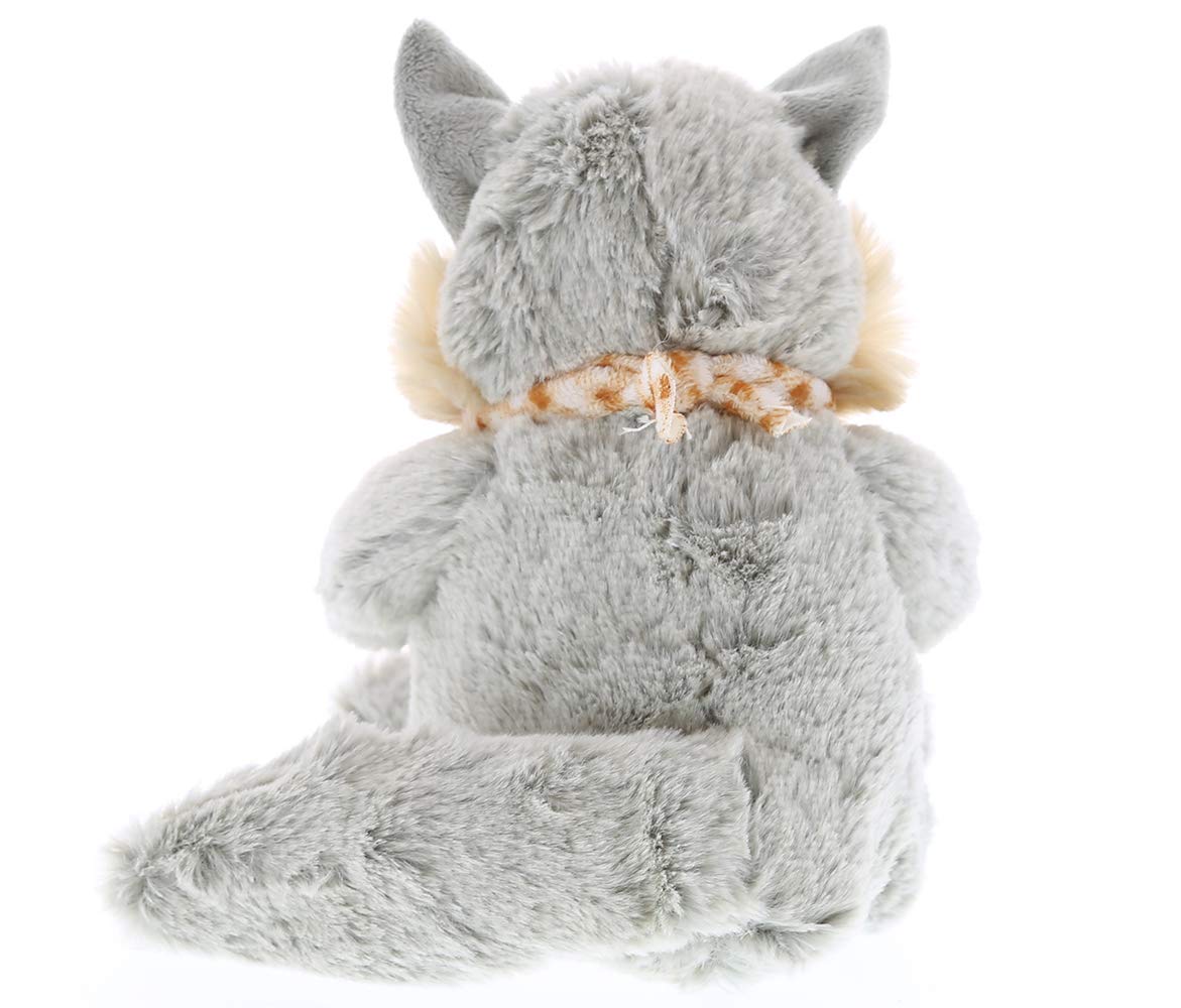 DolliBu I Love You Valentine Plush Sitting Wolf - Cute Stuffed Animal with Red Heart and Name Personalization Gift for Valentines Day  Birthday  Anniversary  Romantic Date - 9 Inches