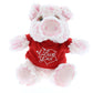 Dollibu I Love You Valentine Plush Sitting Pig - Cute Stuffed Animal With Red Shirt And Name Personalization Gift For Valentines Day, Birthday, Anniversary, Romantic Date - 7 Inches