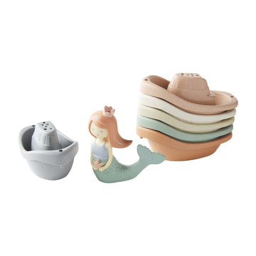 Mud Pie Children'S Stacking Boat Set, Mermaid
