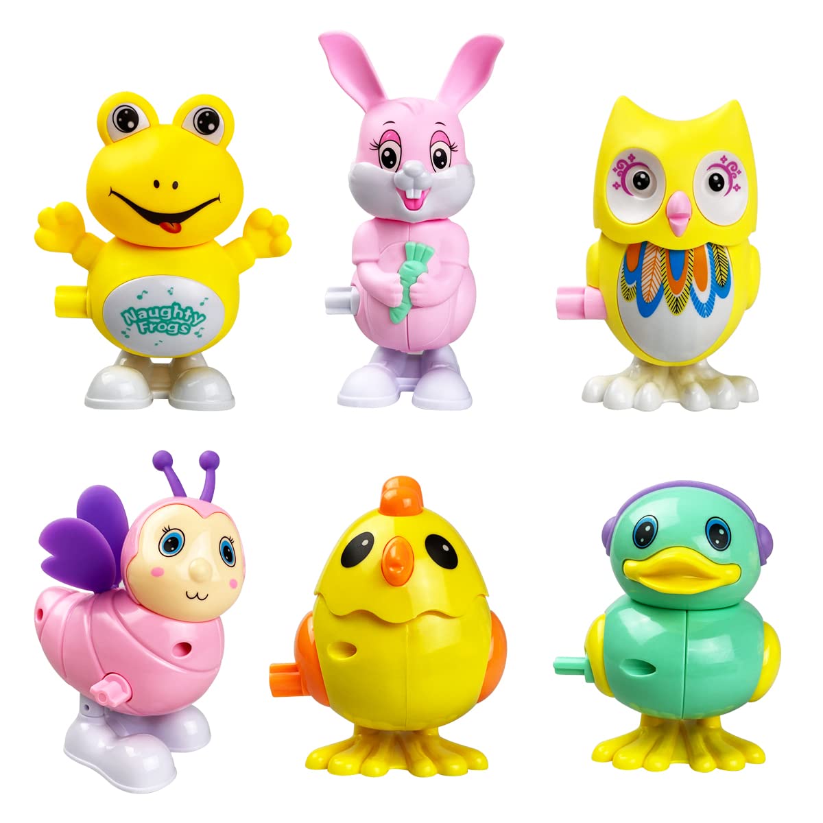 Anditoy 6 Pack Easter Wind up Toys for Kids Boys Girls Toddlers Easter Basket Stuffers Fillers Gifts Party Favors