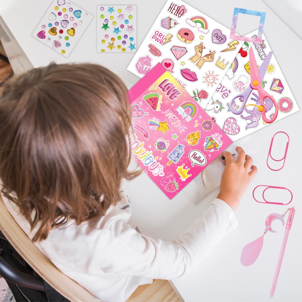 Ele Eleoption Diy Journal Kit For Girls Ages 8-12,54Pcs Journal Set Diy Girls Diary Age 6-8 Scrapbook & Diary Set, Journaling Ar