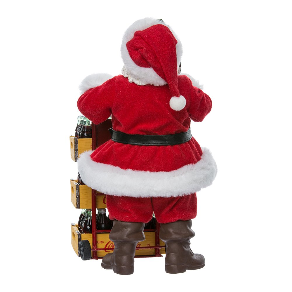Kurt Adler Coca-Cola Santa With Delivery Cart, 10.5-Inch, Set Of 2